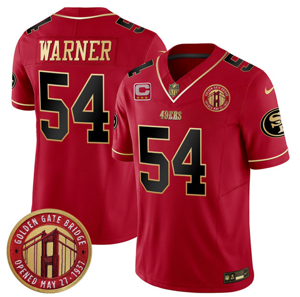 Men's San Francisco 49ers #54 Fred Warner Red F.U.S.E. Golden Gate Bridge With 3-Star C Patch Scarlet Vapor Limited Stitched Football Jersey Men's San Francisco 49ers #54 Fred Warner Red F.U.S.E. Golden Gate Bridge With 3-Star C Patch Scarlet Vapor Limited Stitched Football Jersey